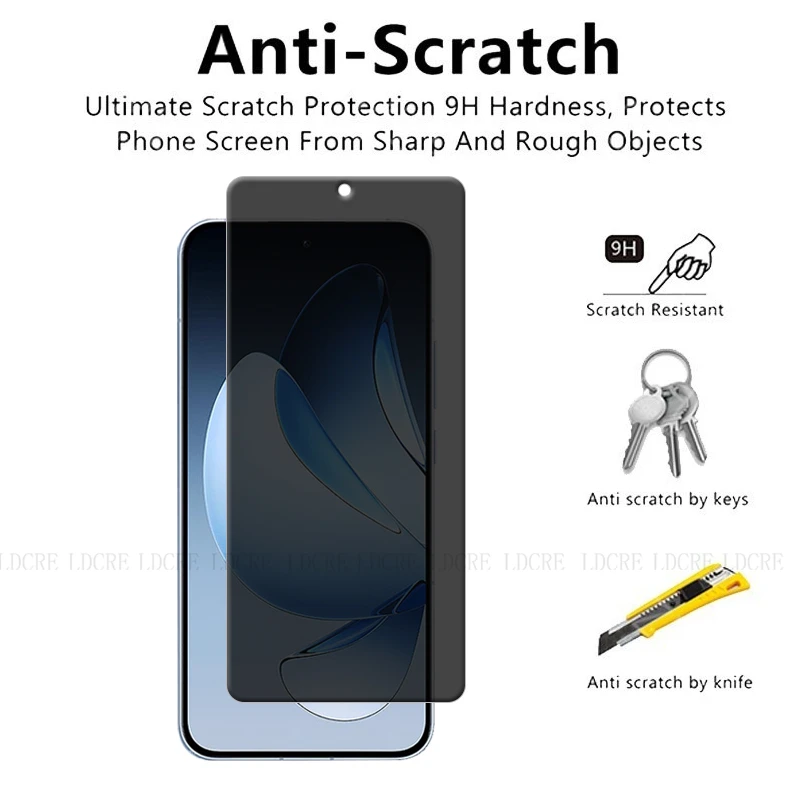 4Pcs For Reno 13 Glass OPPO Reno 13 Global Screen Protector 9H Phone Protective Privacy Anti-Spy Tempered Glass Reno 13 Reno13