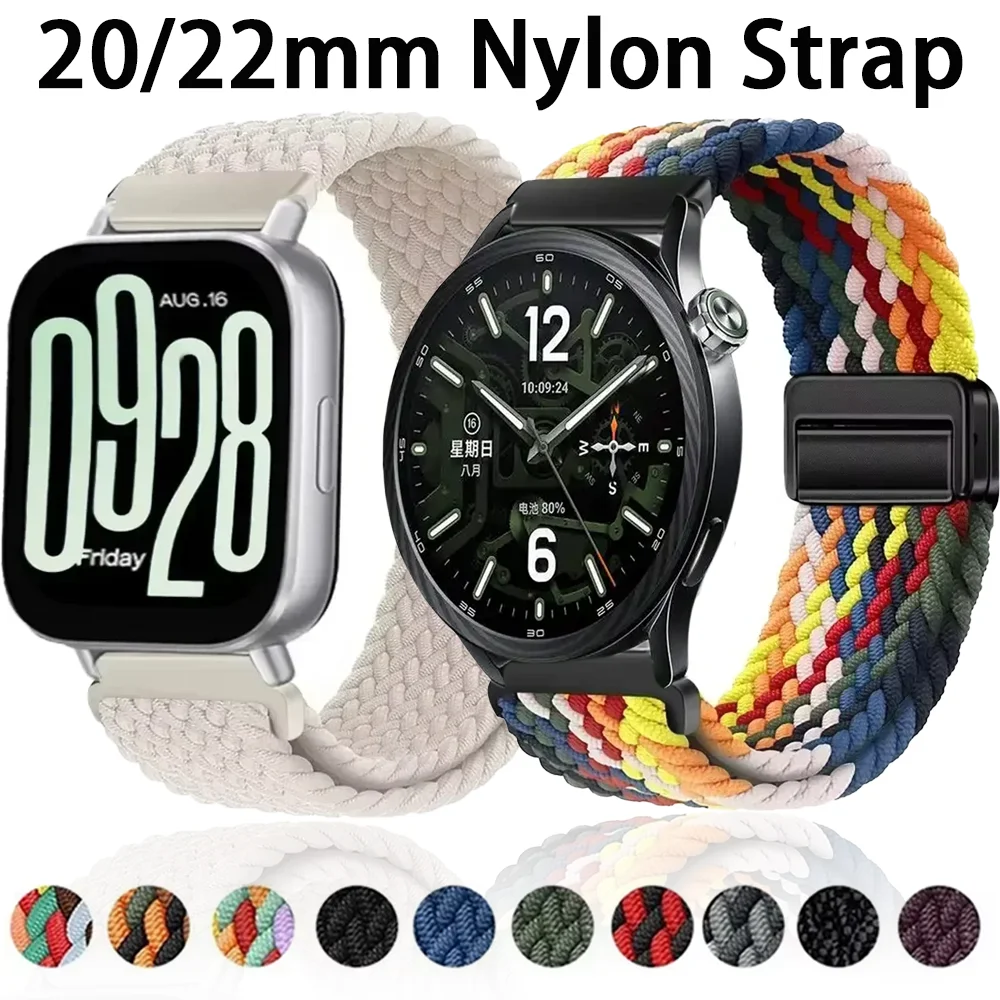 20/22mm Magnetisches Nylon-Elastikarmband für Redmi Watch 5 Active 5 Lite Atmungsaktives Armband Xiaomi Watch 5 S5 S4 S3 S2 Band