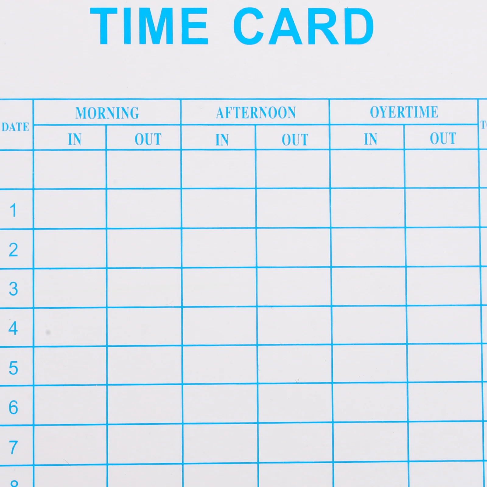 

100pcs Time Sheet Attendance Cards Paper Office Supply Double-Sided Weekly English Edition High Grade Paper Storage