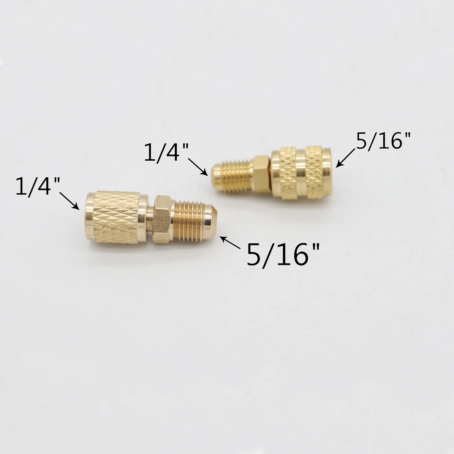 Juego de adaptador de piezas R410a, conector rápido 5/16 SAE F a 1/4 SAE M Flare 5 16 SAE M a 1/4 hembra macho, adecuado para R410 R32 R22, 2 uds.