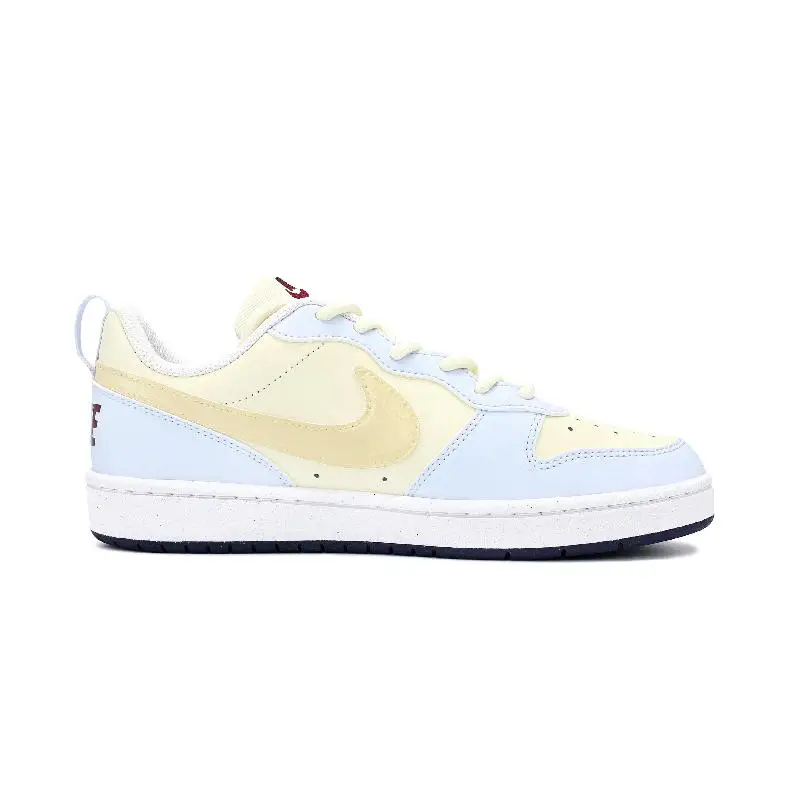 【Customize】Nike Court Borough Skateboarding Shoes Women's Low-top Yellow/blue Sneakers shoes DV5456-108