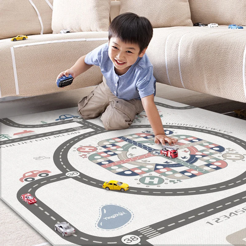 Foldable Baby Game Mat Crawling Carpet Puzzle Mat Cartoon Children\'S Activity Rugby Folding Carpet Floor Toy Home Decoration