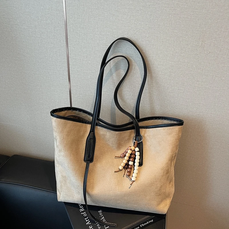 

Осенние и зимние сумки-тоут для женщин, мягкая удобная женская сумка из искусственной замши, дизайнерская сумка на плечо, элегантная женская рабочая сумочка