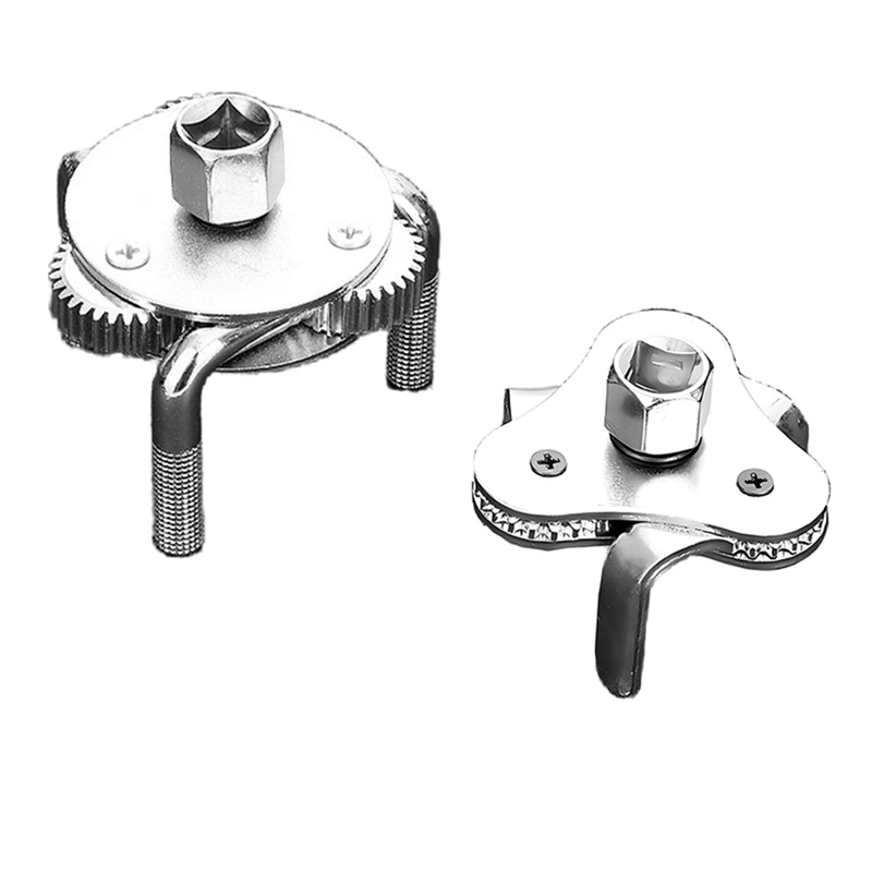 2 Adjustable Three-Jaw Oil Filter Wrench Tools For Removing Motorcycle, Car, Truck And Heavy Duty Oil Filters