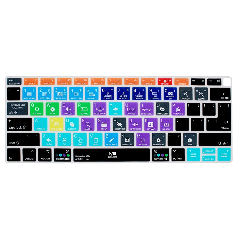 HRH Ableton Live Hotkey Silicone Laptop Keyboard Cover US&EU  for MacBook Newest Air 13