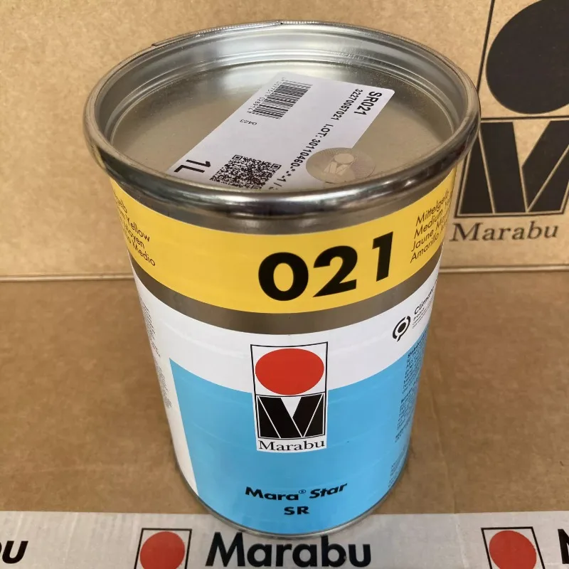 Marabu Genuine German Marabu Ink Plastic Anti Alcohol SR021 Yellow High-end Silk Screen Transfer Printing Oil