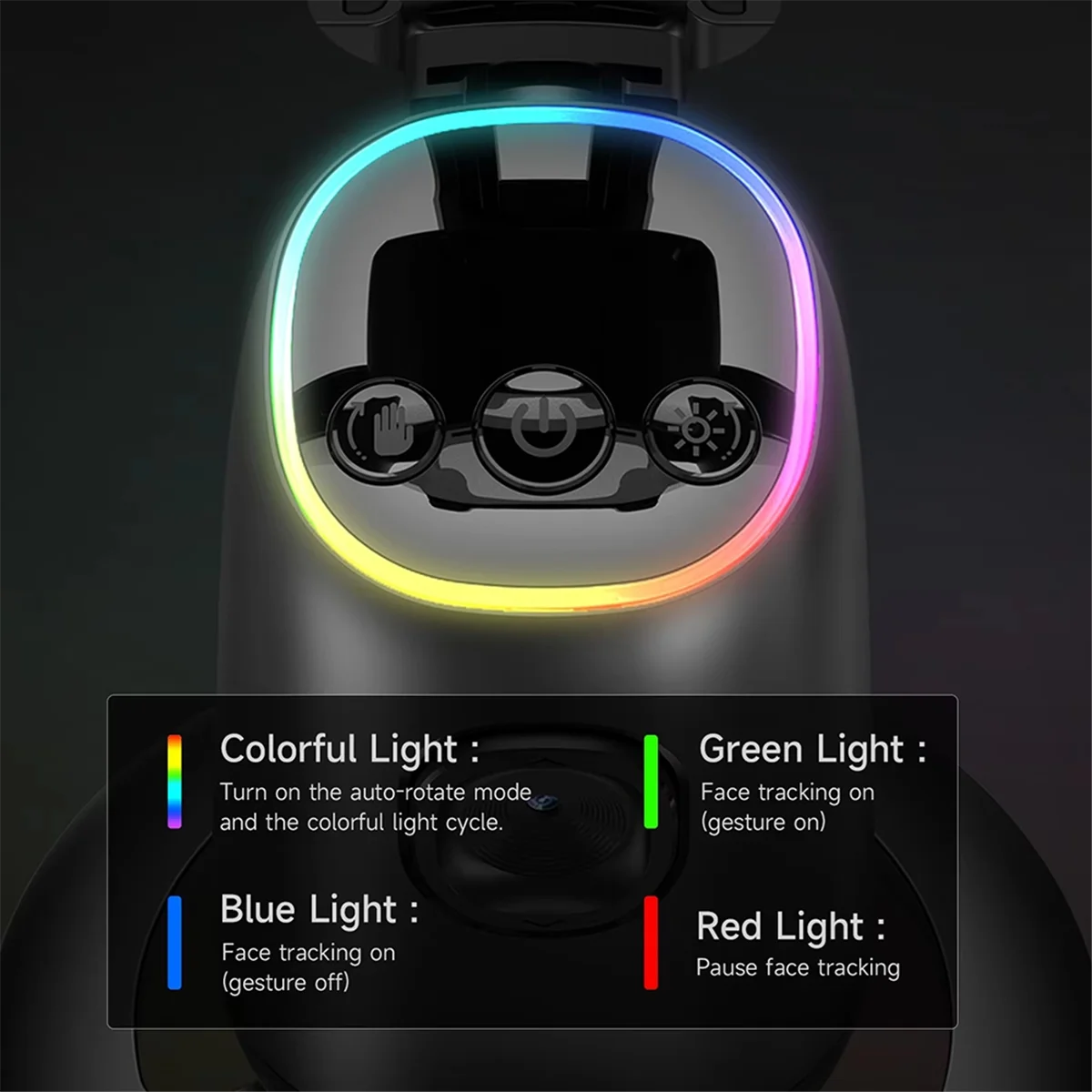 L63A P05 AI Follow Gimbal 360 Rotation Face Tracking Stabilizer Filming Portable Desktop Cellphone Holder for Live/Photo