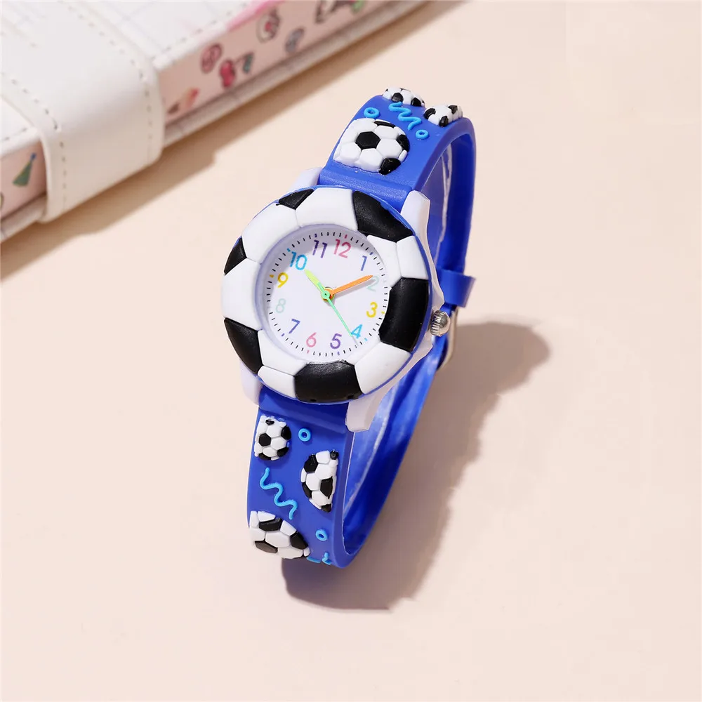 Sports style football pattern children's watch
