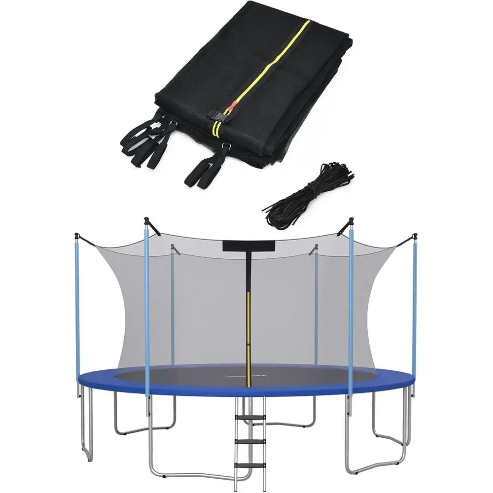

Round Weather-Resistant Breathable Safety Enclosure Net with Adjustable Straps, 16T-6 Poles-11 Straps, Net Only