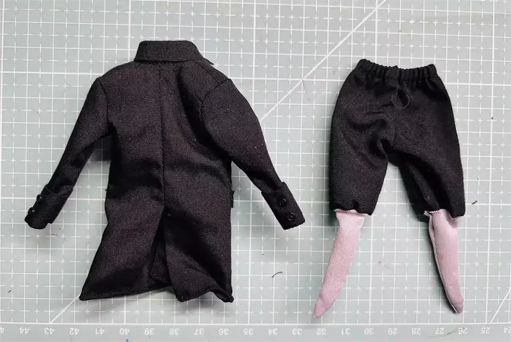 3ATOYS Scale 1/12 Black  Long Coat Pant Mini Toys Model For 6