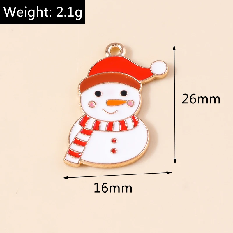 10 stücke Emaille Weihnachten Charme Lebkuchen mann Schneeflocke Schneemann Santa Anhänger für DIY Halskette Ohrring Schmuck Herstellung Zubehör – Detail 21