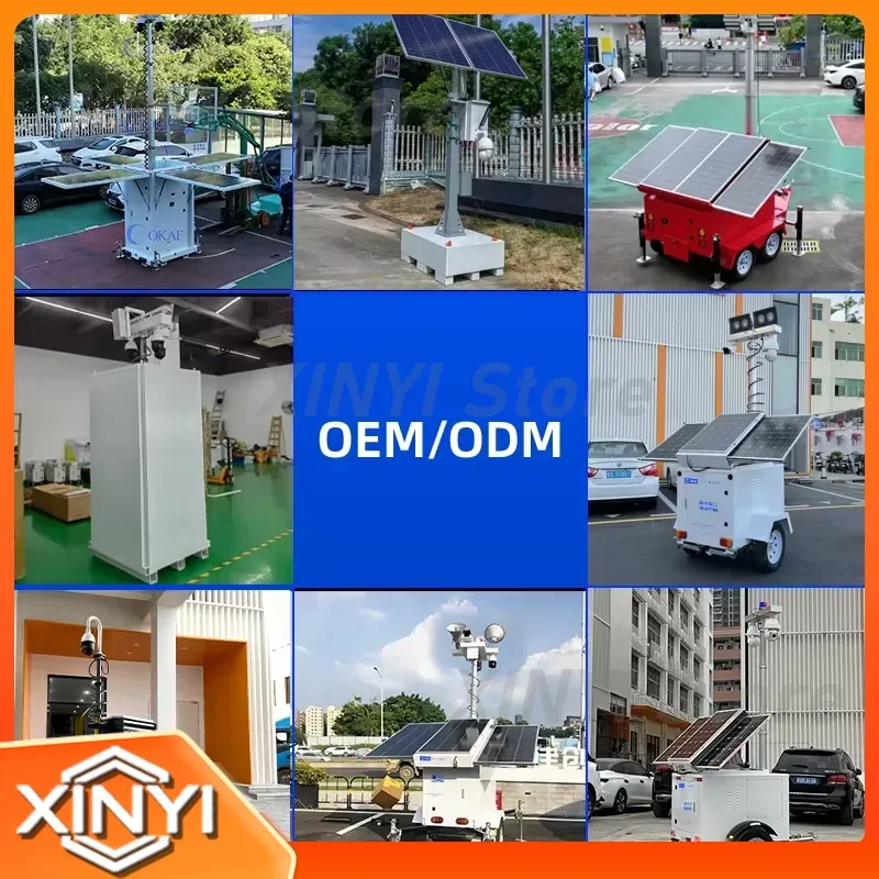 for Solar Power Outdoor CCTV Equipment Cabinet 4G Wireless Security Trailer Emergency Monitoring Portable Surveillance Tower