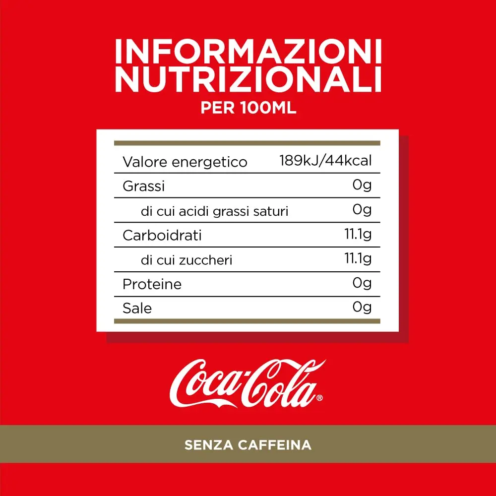 كوكا كولا خالية من الكافيين، كل طعم تركيبة كوكا كولا بدون كافيين، علبة قابلة لإعادة التدوير بنسبة 100% - 6 قشط 330 مل