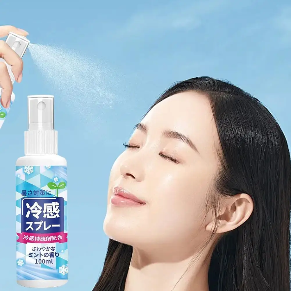 

100ml Summer Cooling Spray Portable Ice Feeling Clothing Training Relief Long-lasting Hydrating Cool Spray For Face& Body Bottle