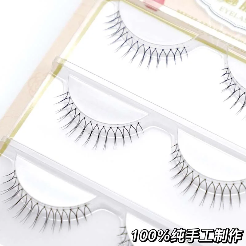 Girl Group Group Fake Eyelashes 3 Pairs Natural Simulation Short Lashes U-shaped Transparent Stem Eyelashes Extension Makeup