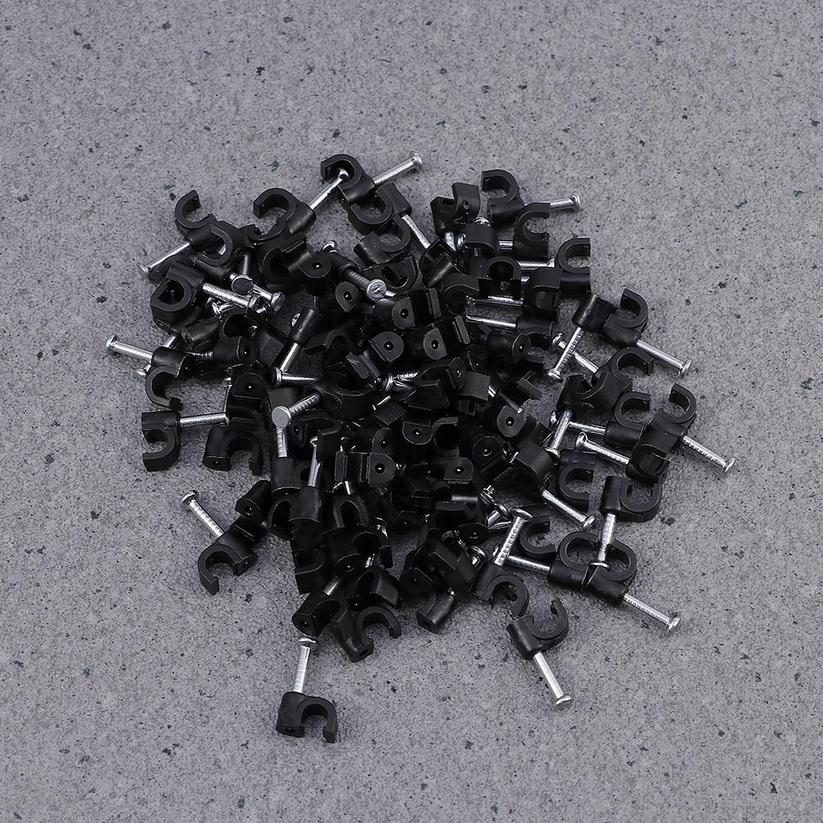 

100pcs 4mm Plastic Cable Clip Wire Cord Fastener Telephone Line Tie Fixer Organizer Wall Clamp (Black)