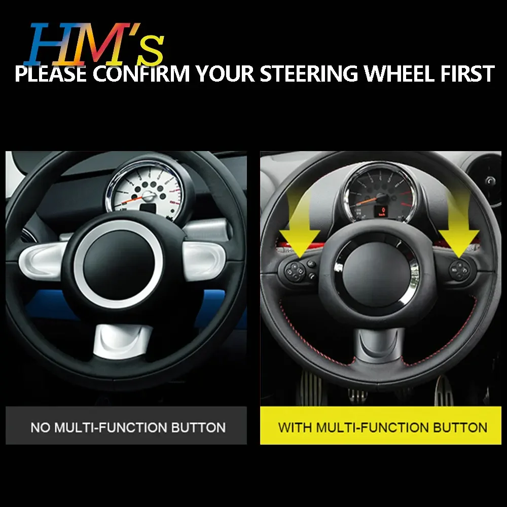 3psc Car Steering Wheel Panel Cover Stickers For Mini Cooper R50 R52 R53 Car Accessories Union Jack Interior Button Trim Case