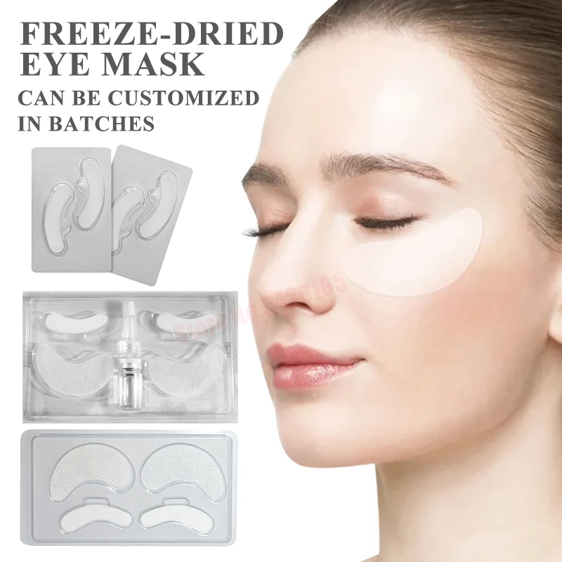 Fully Absorbed Oligopeptide Collagen Freeze Dried Eye Mask 2 Layers Hydrolyze Eyes Patch For Dark Circles Anti Wrinkle