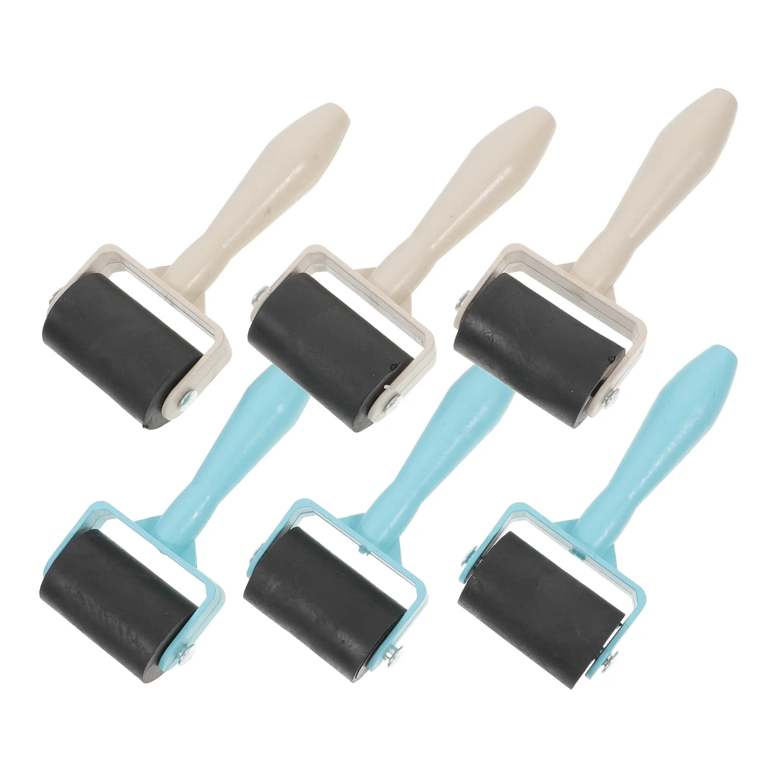 

6 Pcs Plate Painting Rubber Roller Brush Embossing Printmaking Tools Rollers Craft Glue Stamping Supplies Printing