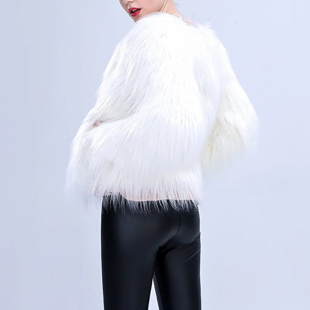 LED Faux Fur Jacket para Masquerade, Fantasias, Casacos para Casacos, Short Miss, Casacos