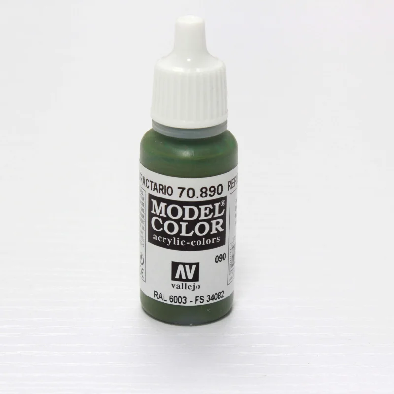 Imagem -03 - Tinta Acrílica Modelo Baseada em Água Vallejo Espanha Verde-oliva Pintada à Mão Coloração 17ml Av70890 090 Fs34129 Ral6003d