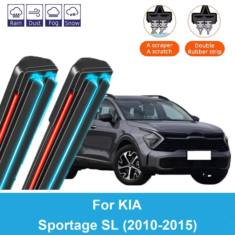 

3PCS Car Wiper Blades for 2010-2015 KIA Sportage SL Rear Windshield Wipers Double Rubber Car Accessories 2012 2013 2014 2015