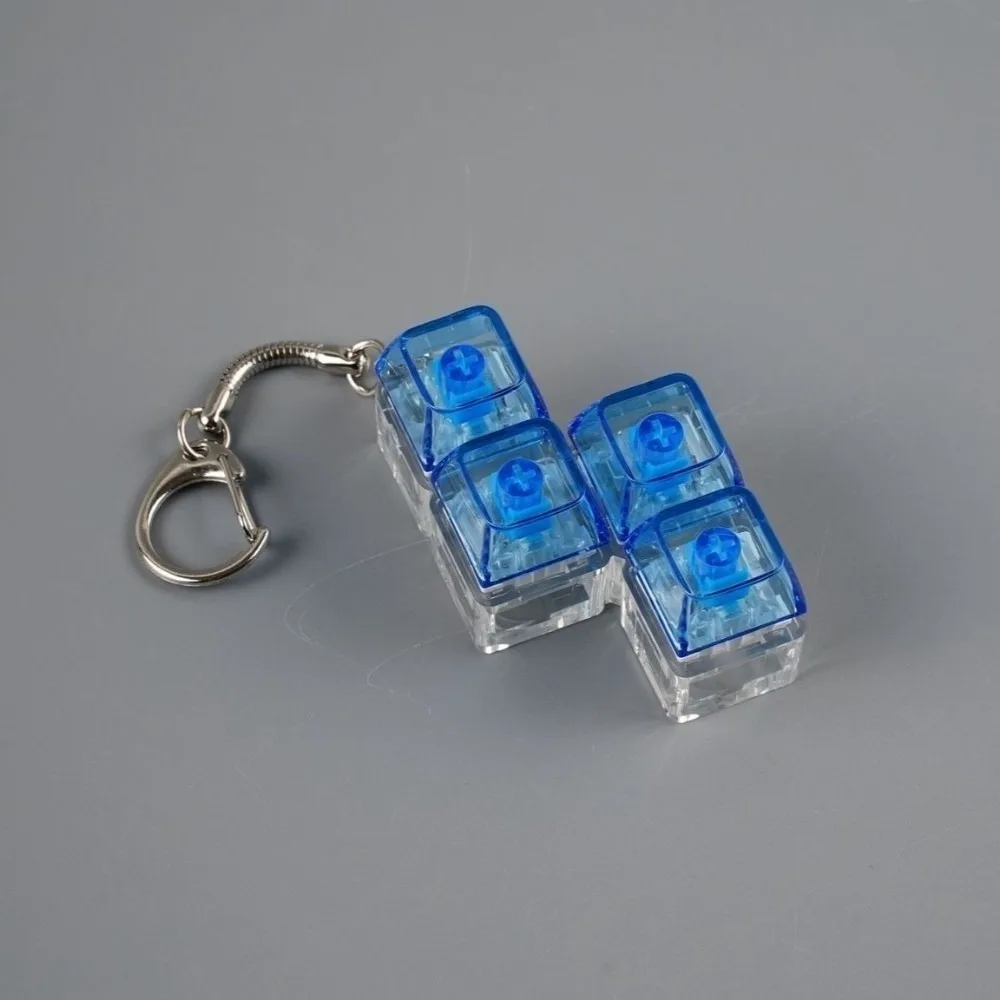Relaxing 2/3/4 Keys Finger Keyboard Keycap Stress Relief Fidget Keychain Pass The Time Key Button Clicker Toy Adult