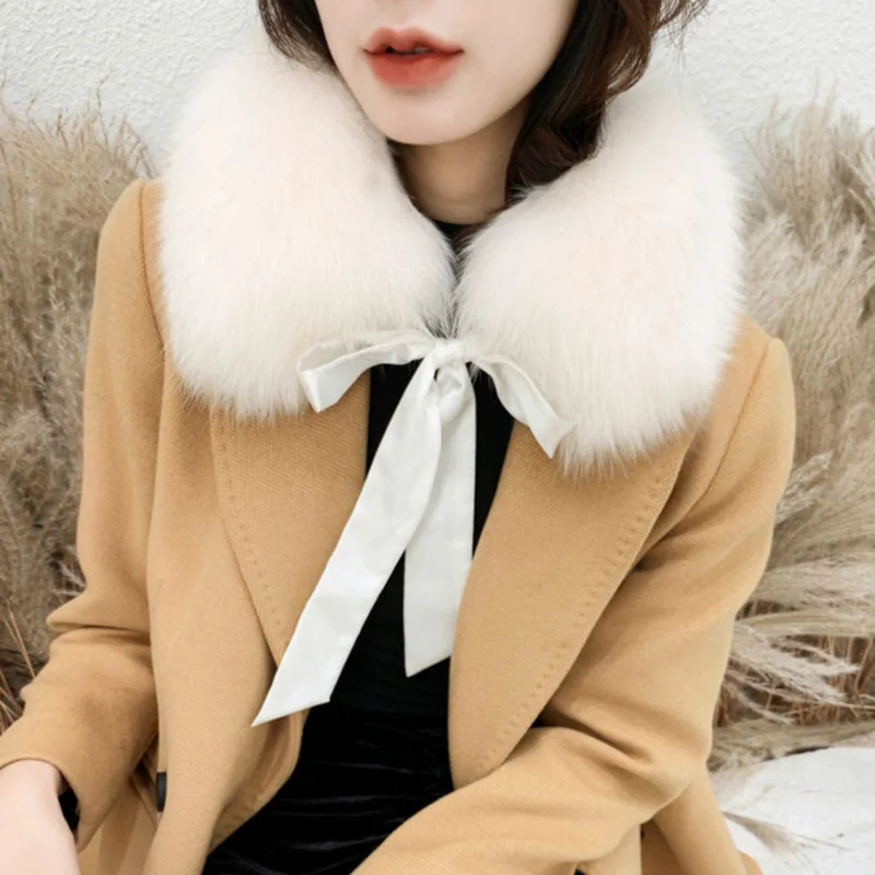 Genuine Fox Fur Collar Scarf Short Style Fur Scarves Winter Women Coat Fur Decoration Warm Neck Warmer Fashion Real Fur Collar