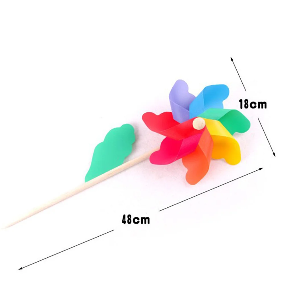 8 قطعة نقطة صغيرة لتقوم بها بنفسك قوس قزح الدولاب البلاستيك الملونة طاحونة للأطفال حديقة غرفة الحفلات الديكور طاحونة البلاستيك الدولاب #6