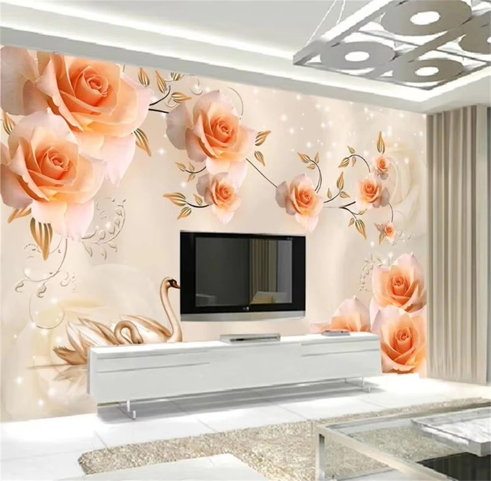 custom Sticker stereoscopic wallpaper for walls 3 d mural wallpaper bedroom wall paper living room TV Background papel de parede
