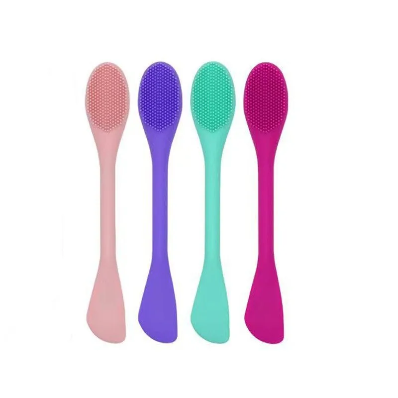 Silikonowy pędzel do masek, dwustronny pędzel do mycia twarzy, pędzel do masażu i oczyszczania twarzy, pędzel do nakładania maski błotnej na głęboko usuwane zaskórniki