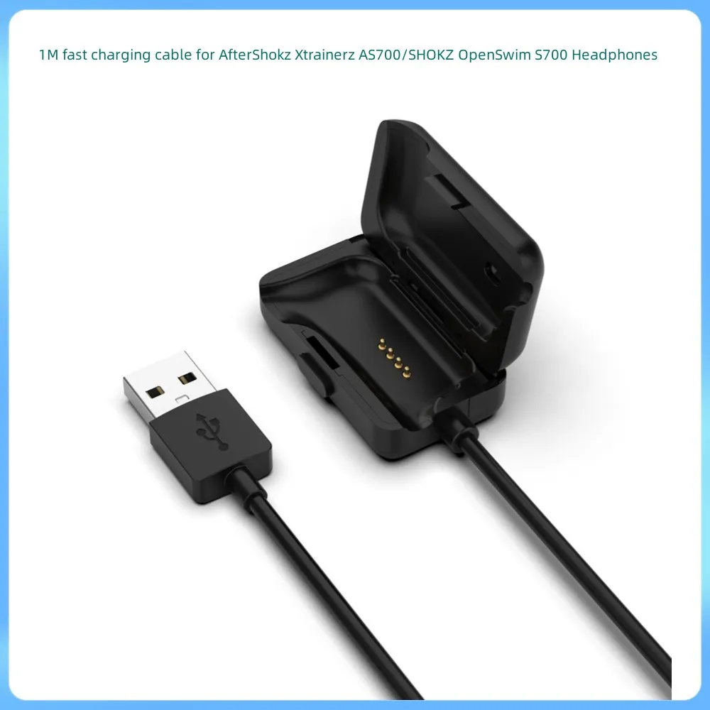 

USB-кабель для зарядки, портативный зарядный шнур 1 м, 5 В, 400 мА, USB-кабель для зарядного устройства, зарядное устройство для Shokz Xtrainerz AS700/OpenSwim S700, зарядное устройство