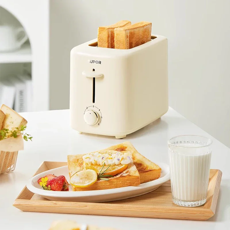 SUPOR 2 Slices Bread Toaster for Sandwiches Waffles Extra Wide Slot Toasters Electric Kitchen Double Oven 220V Mini Toaster