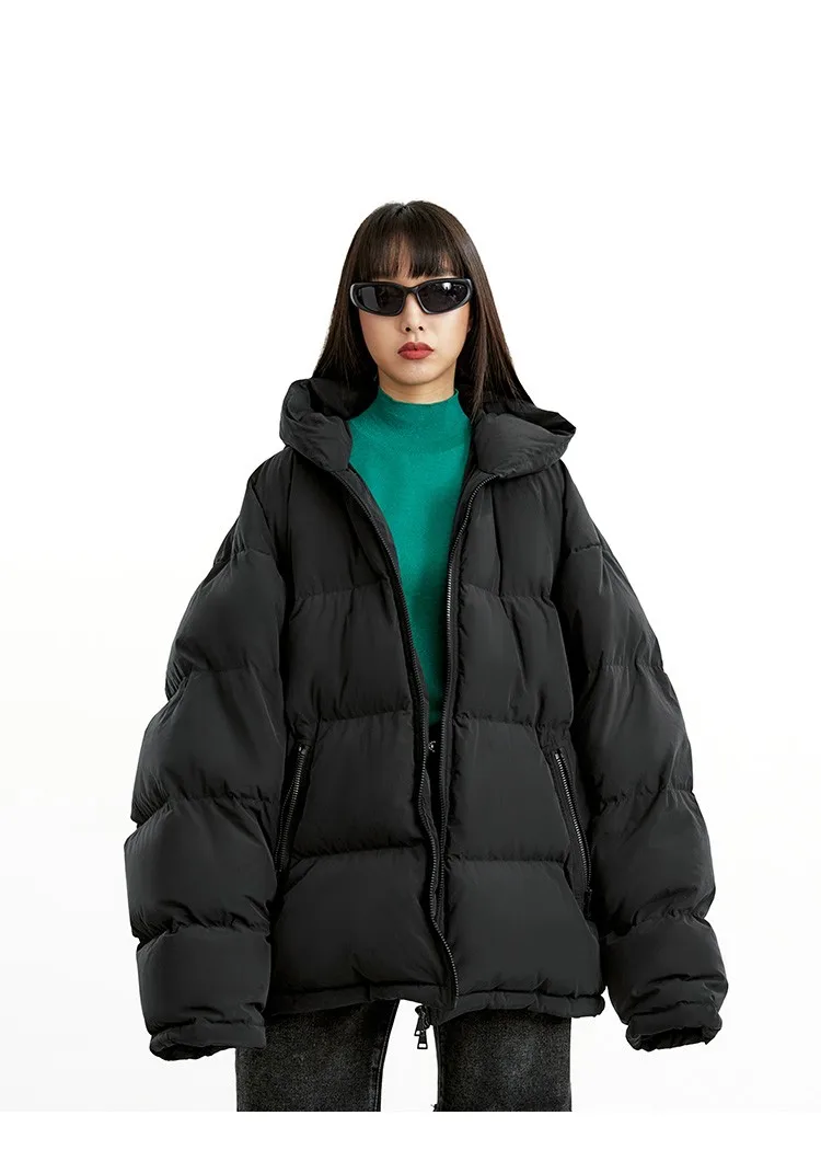 So Hot That You'Ll Sweat~ Duck down Oversized down Jacket, Unisex, 2026 Winter New Style, Loose Black Hooded Coat