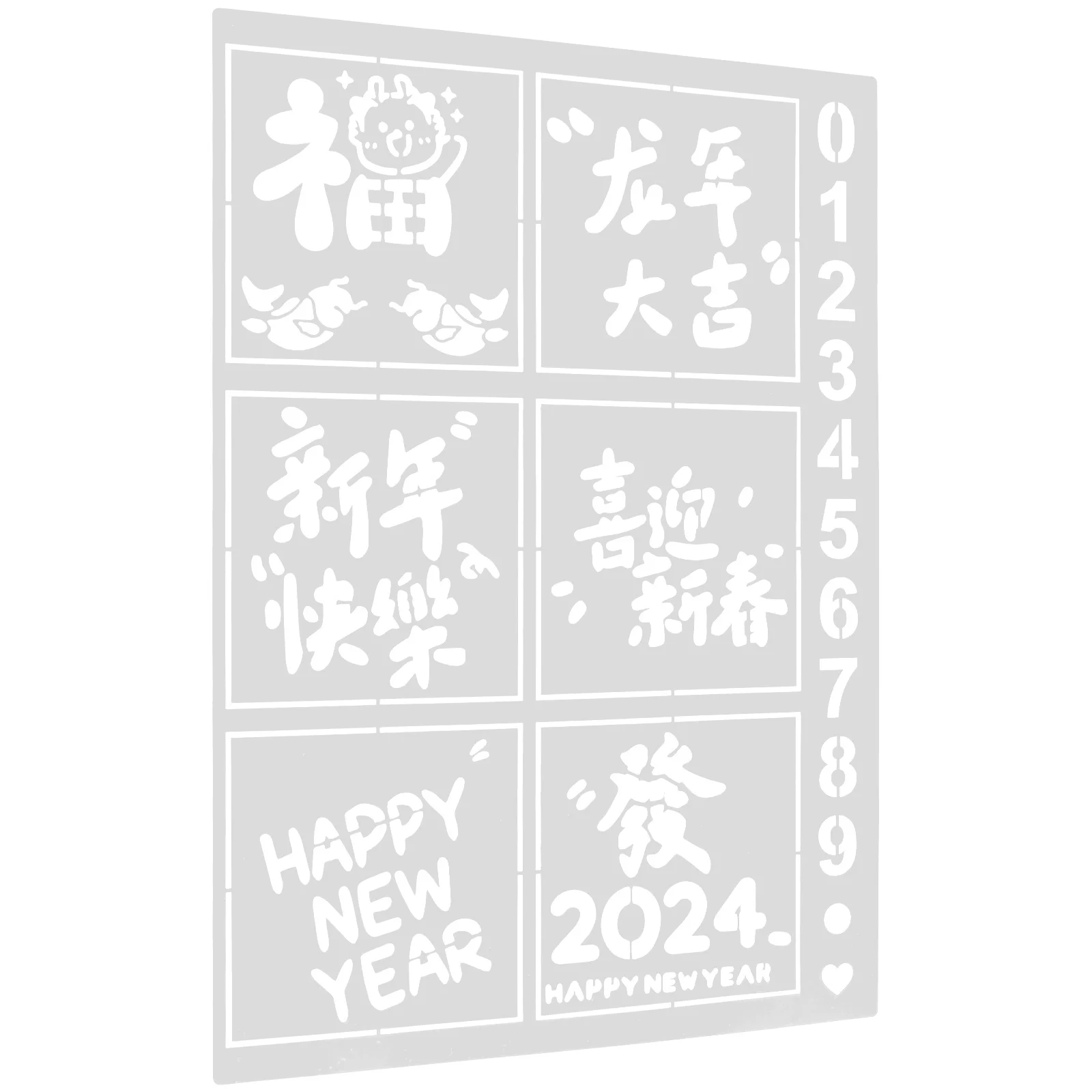 

New Year Painting Stencils Reusable PET Templates DIY Crafts Scrapbooking Planner Projects Safe Durable Lightweight Portable