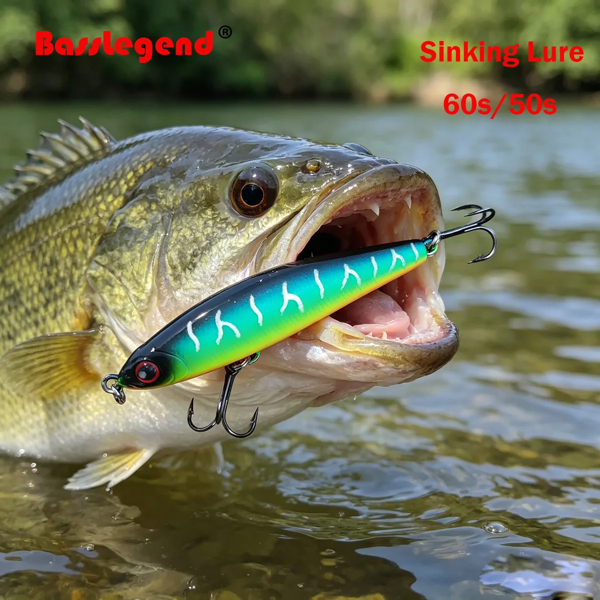 BassLegend Fishing Sinking Pencil Lure Stick Bait Walk The Dog WTD Bass Pike Trout Walleye Wobbler 60S 50S Magnetic  Weight