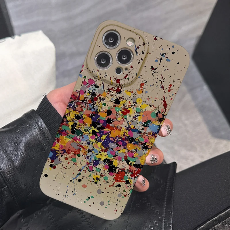 

Art Splashing Ink All Inclusive Resistant Film Hard Phone Case for IPhone 11/12/13/14/15/16/PLUS/PRO/PROMAX Protective Cover