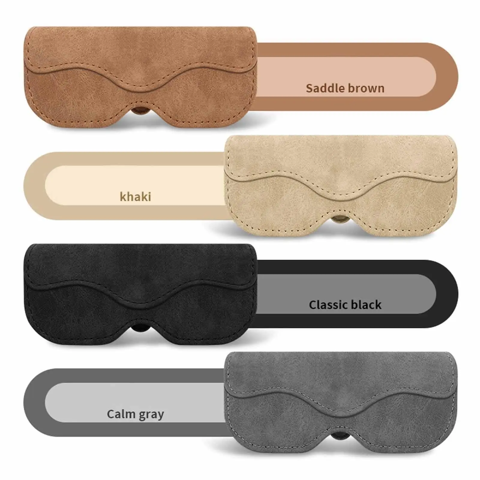 Auto Visor Sunglasses Holder PU Leather Glasses Box Large Organizer for Car Travel Document Storage