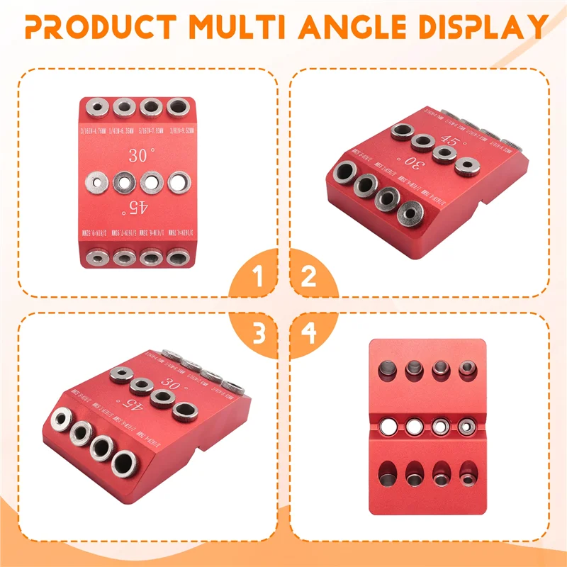 30/45/90 °   Plantilla de guía de agujero de taladro en ángulo para orificio en ángulo y recto, plantilla de perforación de tornillo de retraso de barandilla de Cable nuevo