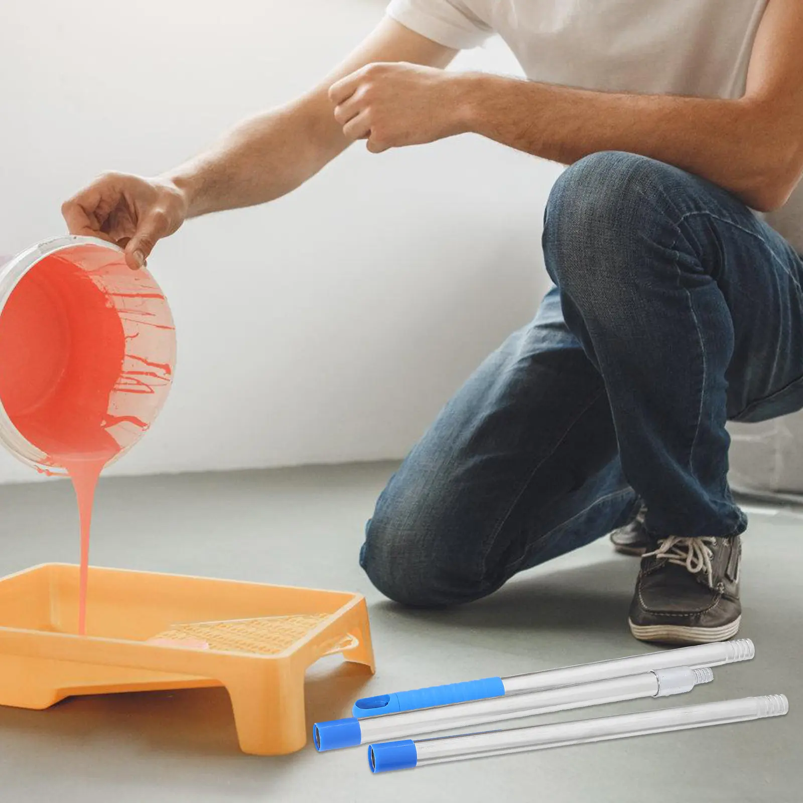 1Set Thickened Telescopic Extension Pole Aluminum Alloy Multi Purpose Painting Cleaning Roller Brush Extension Rod
