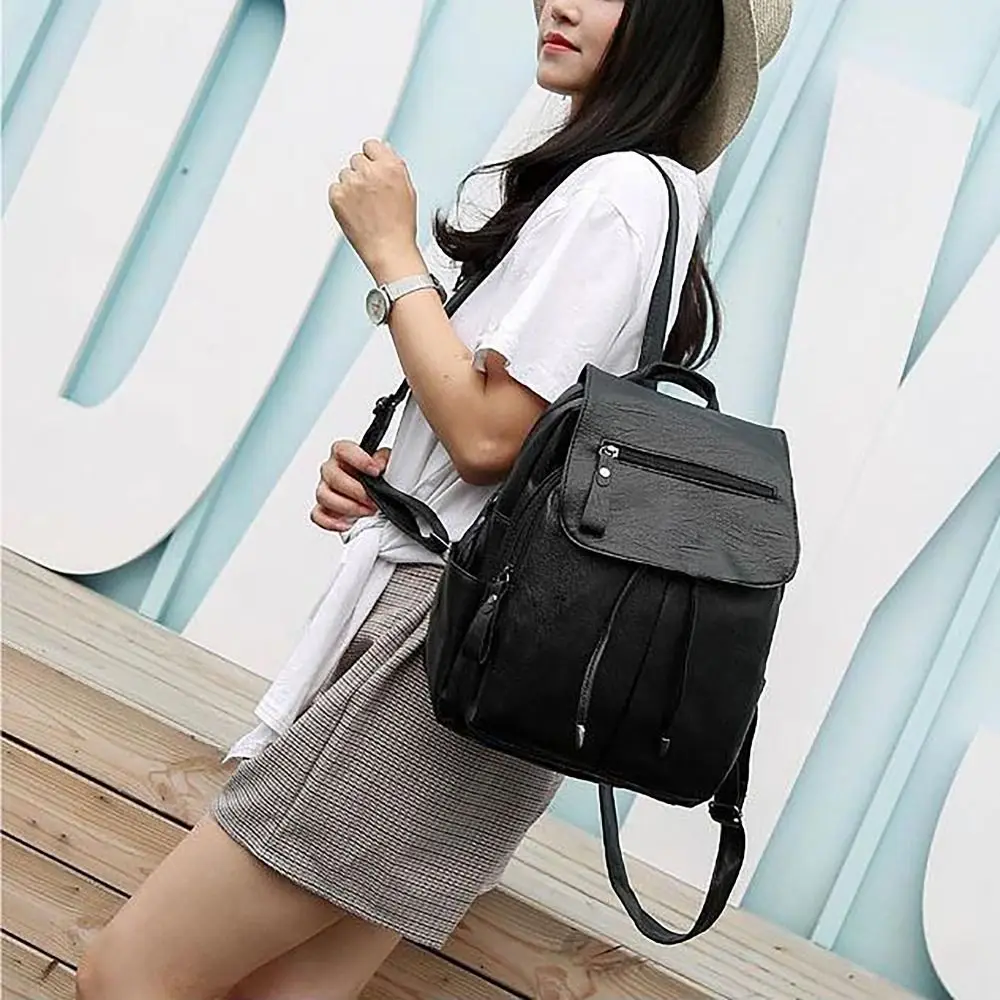 High Quality Large Capacity Schoolbag Adjustable Strap Waterproof Shoulders Bag PU Washable Travel Bag Unisex