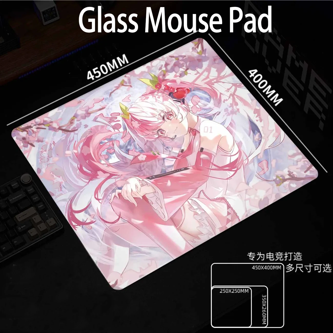

Симпатичный стеклянный игровой коврик для девочек-юань, гладкая матовая поверхность, настольный коврик, закаленное обновление, FPS, аксессуары для офисного геймера, коврик для мыши