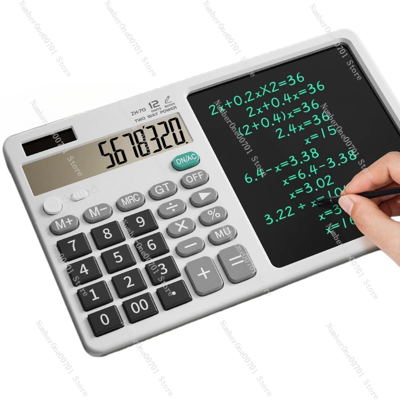

Desktop calculator with tablet Multifunction tablet Draft bookkeeping Home computing machine