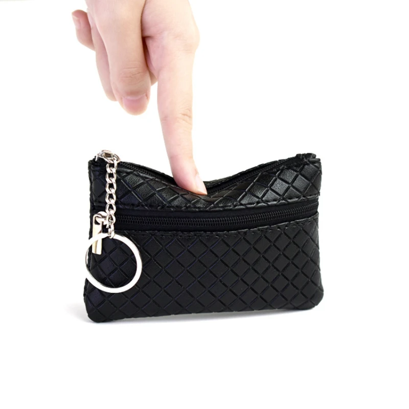 5PCS New Change Purse Ladies Zipper Short PU Leather Pure Color Card Bag Change Coin Bag Key Bag Woman Wallet Wholesale