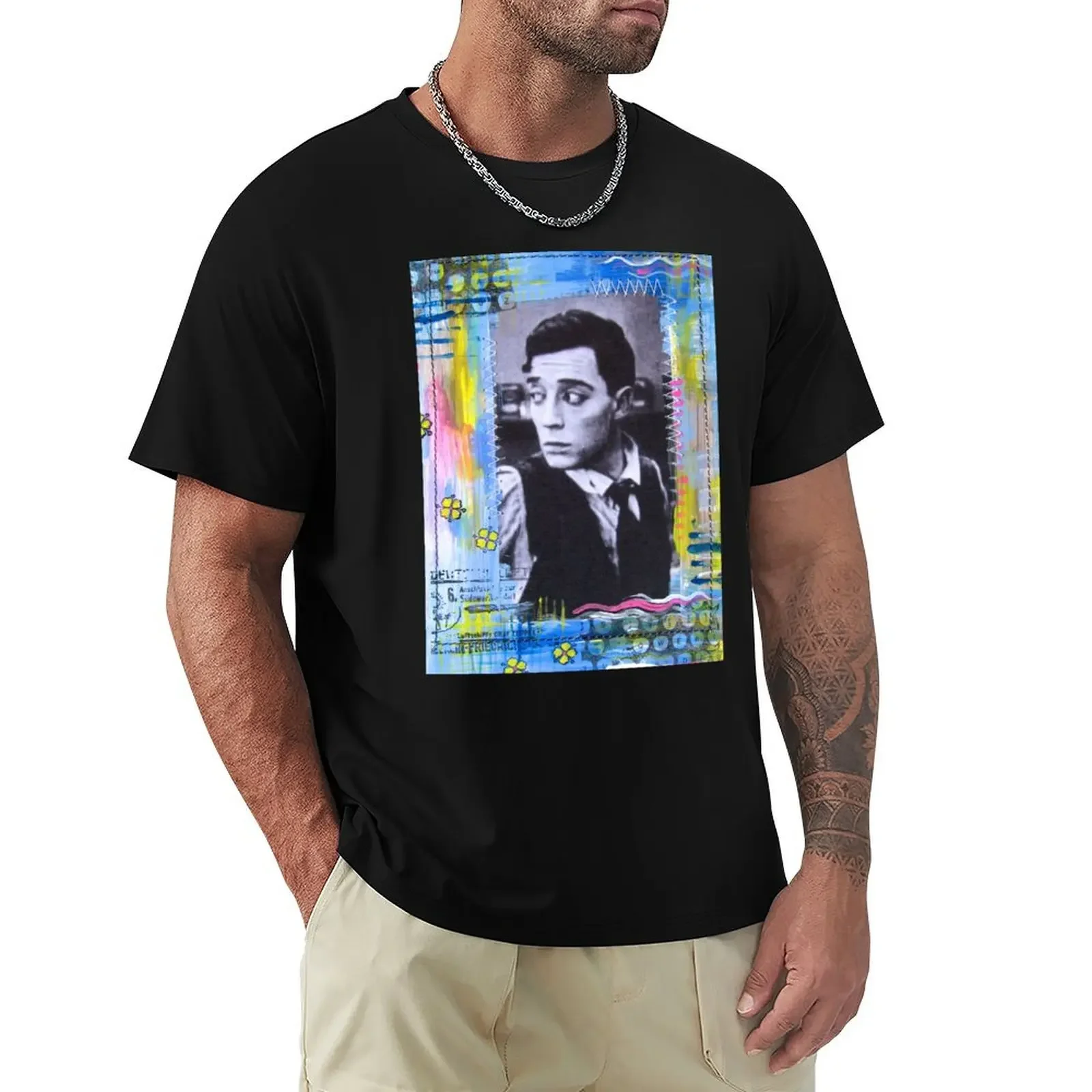 The Cook's Waiter (Buster Keaton) T-Shirt summer clothes customizeds mens t shirts top quality