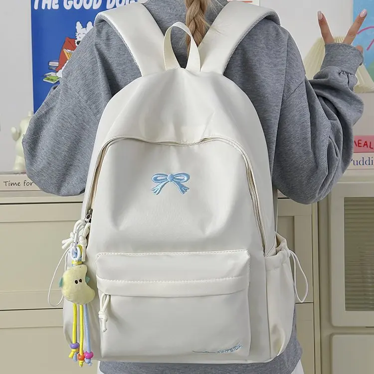 Mochila pequeña de estilo japonés, sencilla, de color puro, ligera, para estudiantes de secundaria y preparatoria, versátil, ...