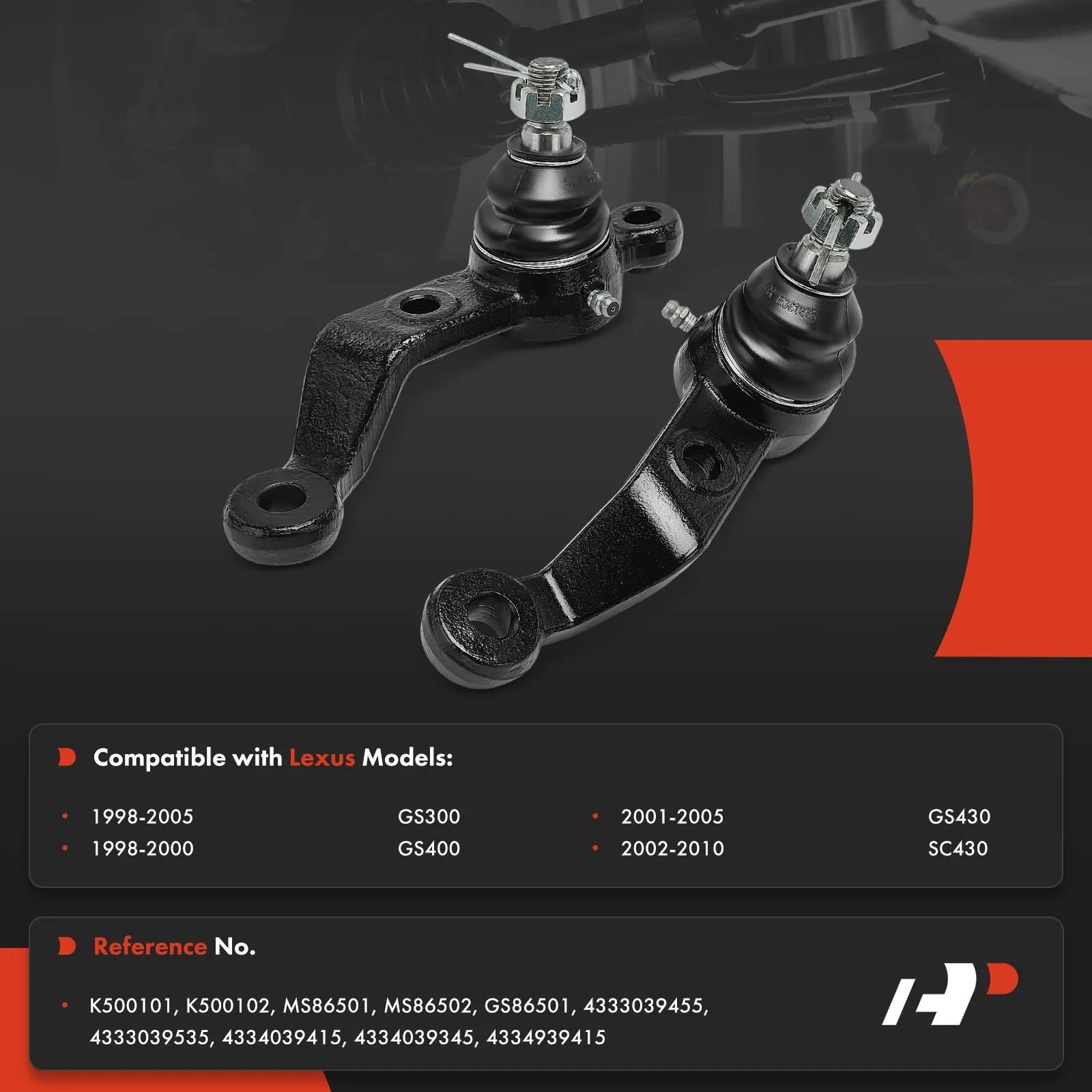 A-Premium 2x Front Lower Suspension Ball Joint for Lexus GS300 1998-2005 GS400 1998-2000 GS430 2001-2005 SC430 2002-2010