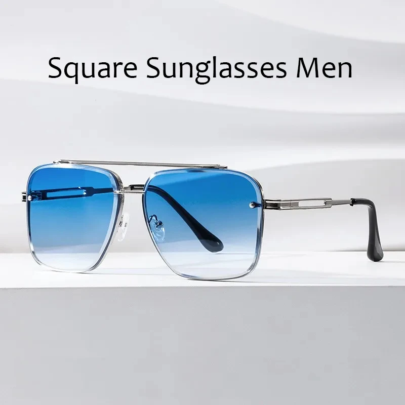 

Square Sunglasses Men Metail Frame Glasses Resin Lens Male Sun Glasses Driving Travel Outdoor Eyewears UV400 Sunglass Men