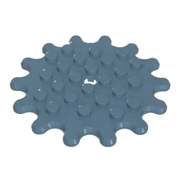 Eske Kouri GDS-90331 Spezialplatte 6x6 Zahnrad mit 14 Zähnen, kompatibel mit Lego 35446, Kinder-DIY-Baustein Technik