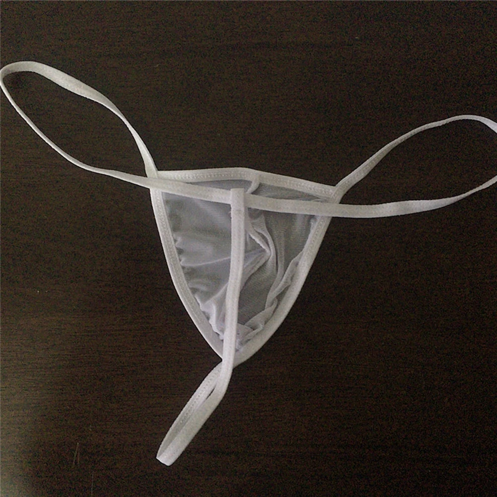 

Mens See Through G-String Briefs Sexy Low Waist Underwear Elastic Thongs T-Back Underpants Scrotum Panties Sheer Erotic Lingerie